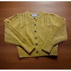 Everlane Women’s Mustard Yellow Button Up Cardigan S Sustainable Preppy Classy